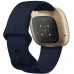 Fitbit Versa 3 Health &amp; Fitness Smartwatch with GPS, 24/7 Heart Rate, Alexa Built-in, 6+ Days Battery, Midnight Blue/Gold, One Size (S &amp; L Bands Included)