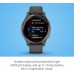 Garmin Venu Sq, GPS Smartwatch with Bright Touchscreen Display, Up to 6 Days of Battery Life, Slate Aluminum Bezel with Shadow Gray Case and Silicone Band