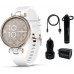 Garmin Lily Women`s Fitness Sport Smartwatch with Wearable4U Power Pack Bundle (Rose Gold Bezel with Light Sand Silicone Band)