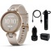 Garmin Lily Women`s Fitness Sport Smartwatch with Wearable4U Power Pack Bundle (Rose Gold Bezel with Light Sand Silicone Band)